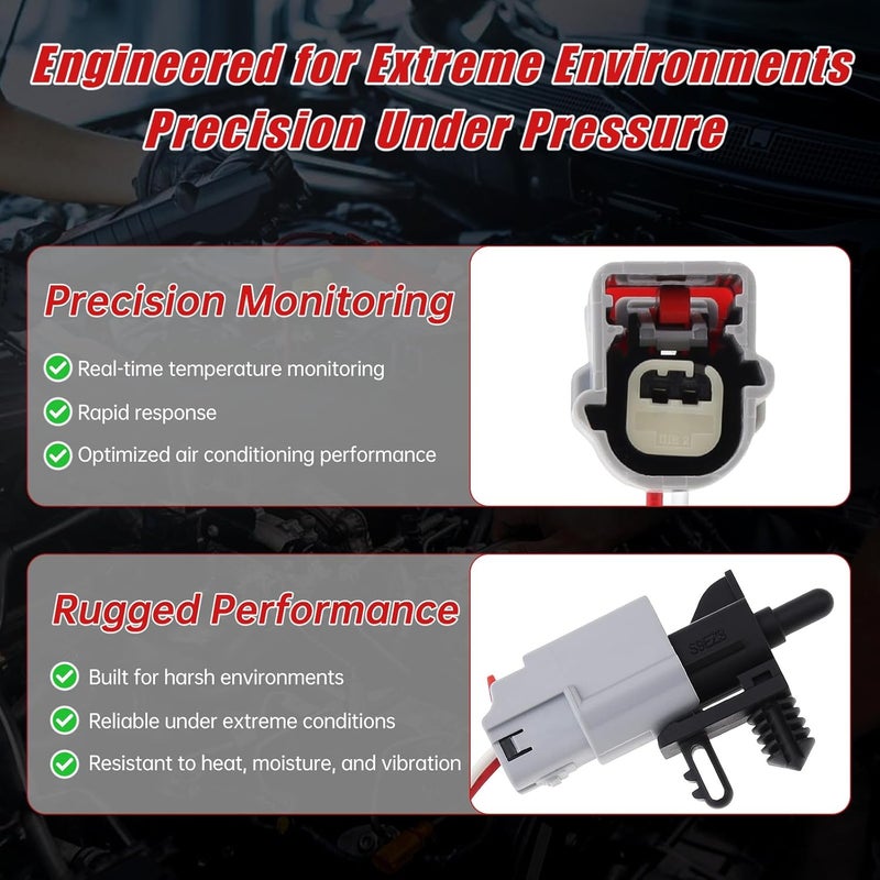 Ocotope A/C Ambient Air Temperature Sensor & Connector Pigtail Harness Compatible with Ford Lincoln Fusion Escape Explorer F-150 MKT Mkx Navigator, Replaces OE#AU5Z12A647B, AU5T12A647AC, DY-1160 - Image 3